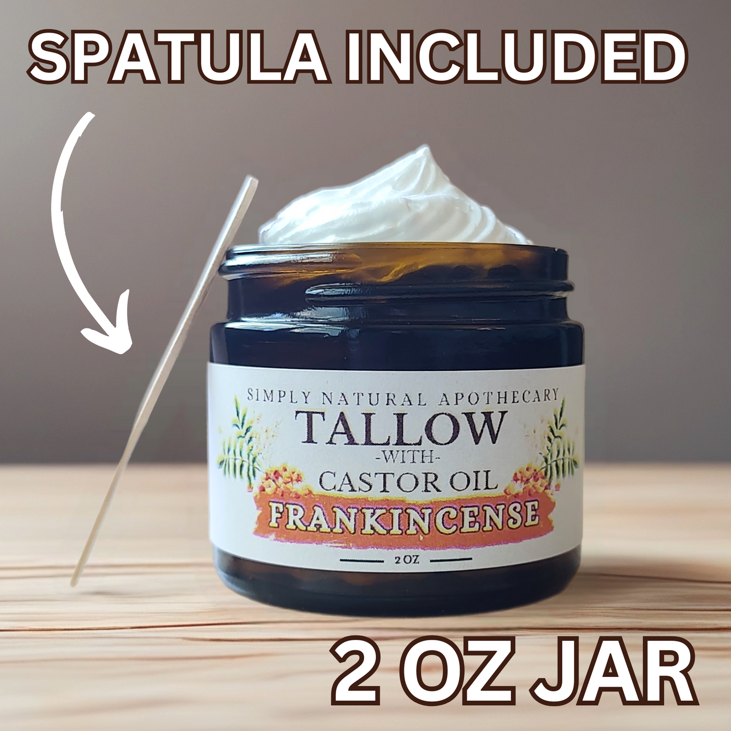 Whipped Tallow with Castor Oil Face Cream-Frankincense