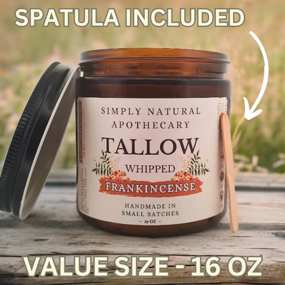 Whipped Tallow Moisturizer Grass-Fed Beef Tallow Moisturizer, Frankincense 16 oz