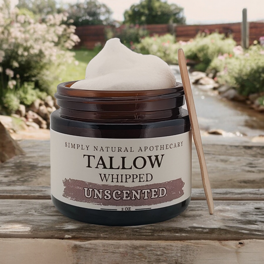 Tallow Balm, Whipped Grass-Fed Beef Tallow Moisturizer, Organic Hand Cream, Unscented - 2 oz