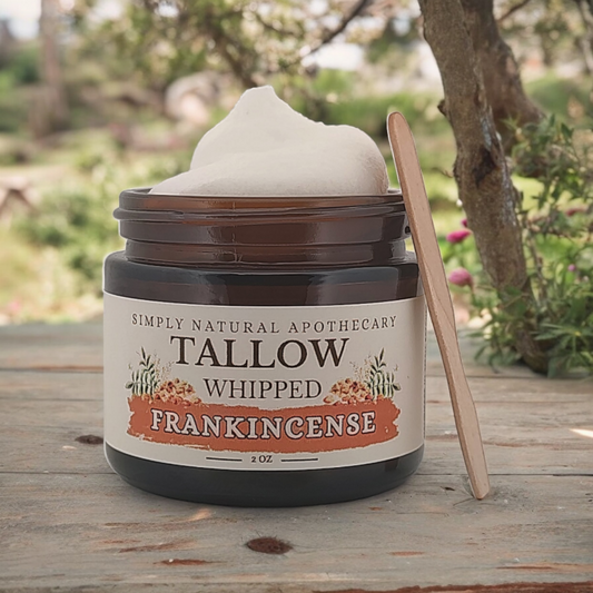 Tallow Balm, Whipped Grass-Fed Beef Tallow Moisturizer, Organic Hand Cream,  Frankincense 2 oz