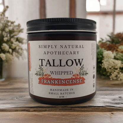 Whipped Tallow Moisturizer Grass-Fed Beef Tallow Moisturizer, Frankincense 16 oz