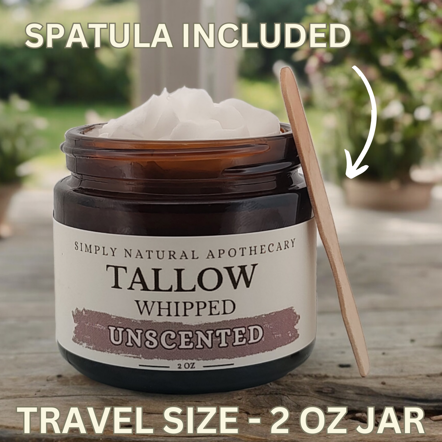 Tallow Balm, Whipped Grass-Fed Beef Tallow Moisturizer, Organic Hand Cream, Unscented - 2 oz