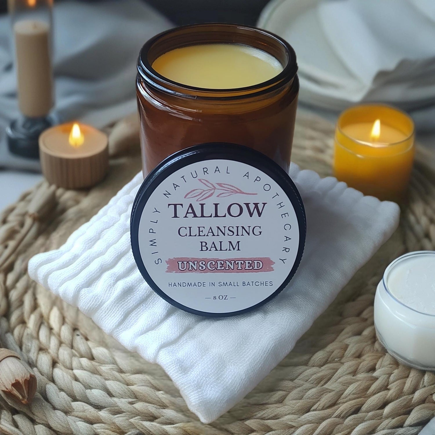 Tallow Balm: Cleanser + Moisturizer with Muslin Cloth