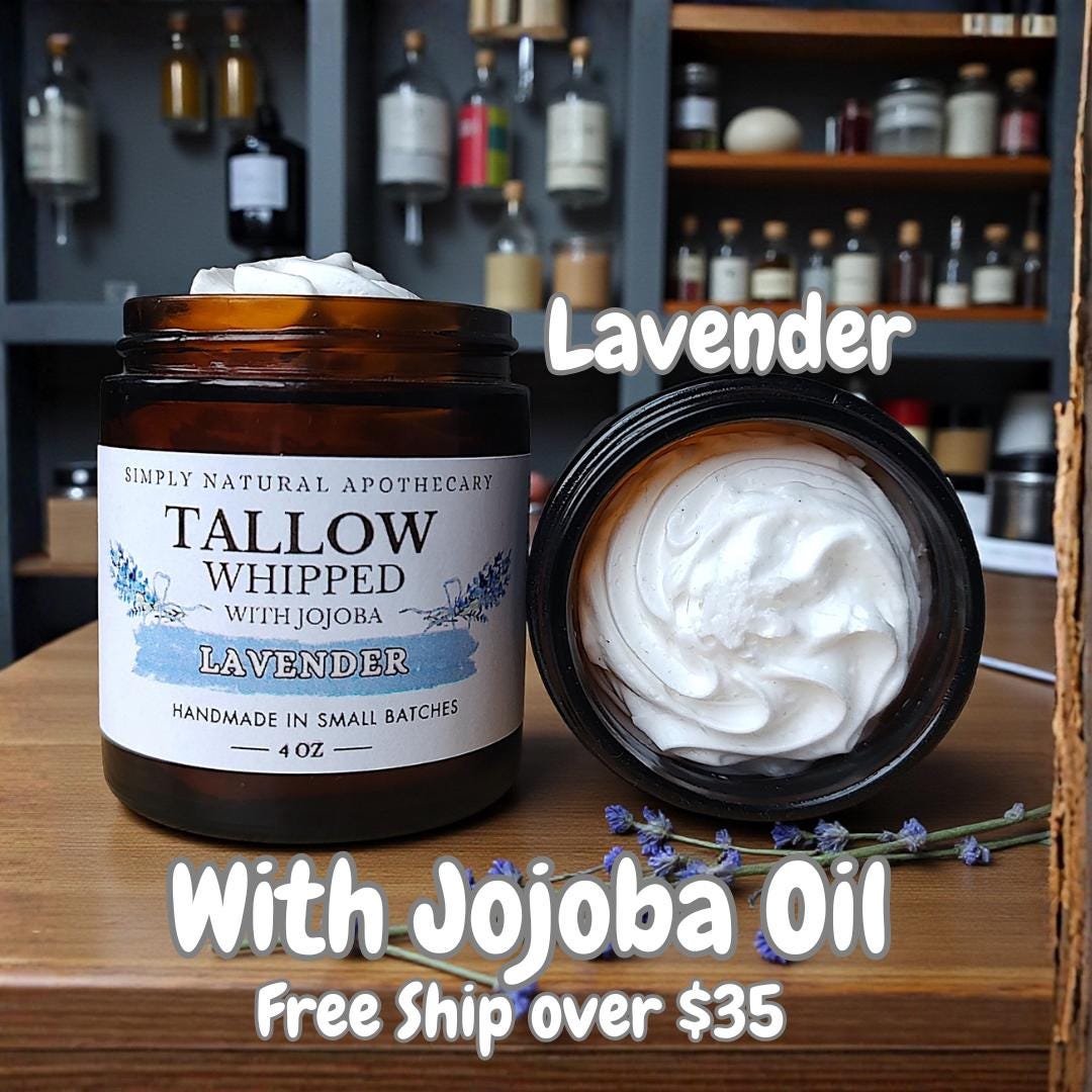 Whipped Tallow Face Cream with Jojoba Oil - Lavender