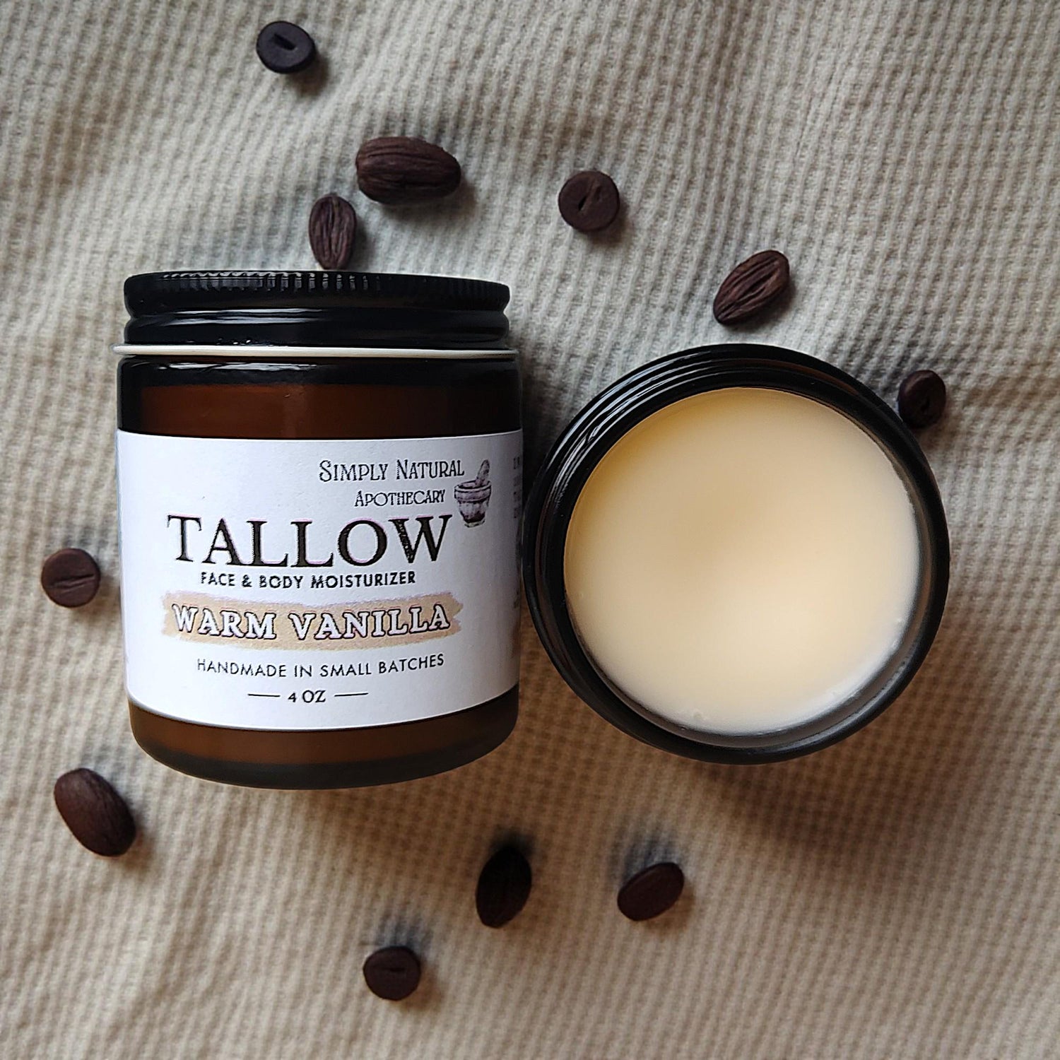 Tallow Face Cream & Body Butter - Hand Poured Balm - Vanilla