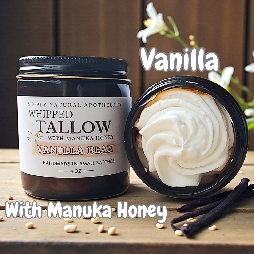 Manuka Honey Tallow Face Cream & Body Butter - Vanilla