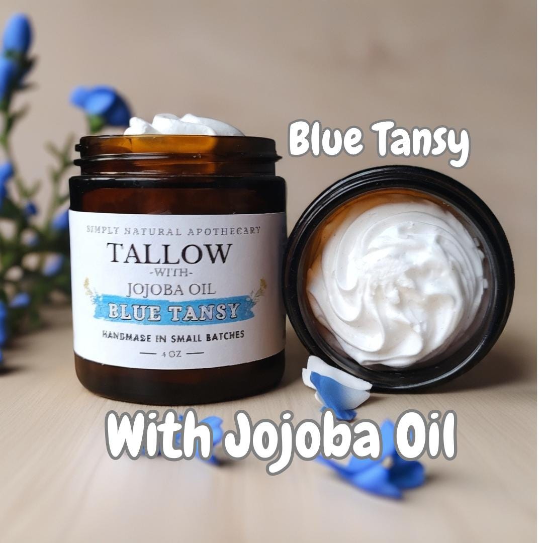 Tallow Blue Tansy Face Cream with Jojoba Oil - Tallow Balm
